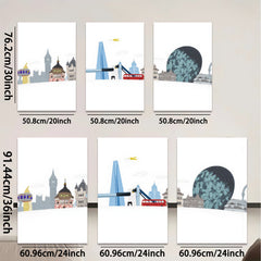 2D flat 1pc London Skyline Modern Cityscape Wall Art Prints for Living Room Bedroom Office Decor Gallery Wrapped Canvas Prints Home Decorations