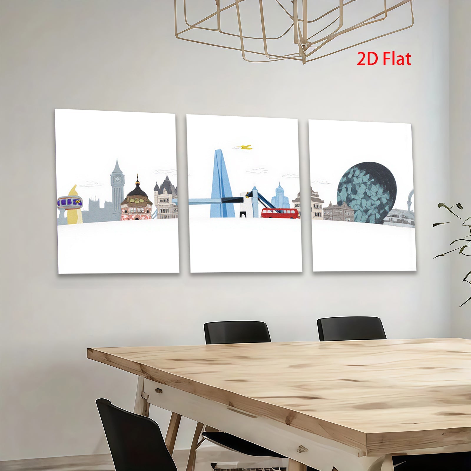 2D flat 1pc London Skyline Modern Cityscape Wall Art Prints for Living Room Bedroom Office Decor Gallery Wrapped Canvas Prints Home Decorations