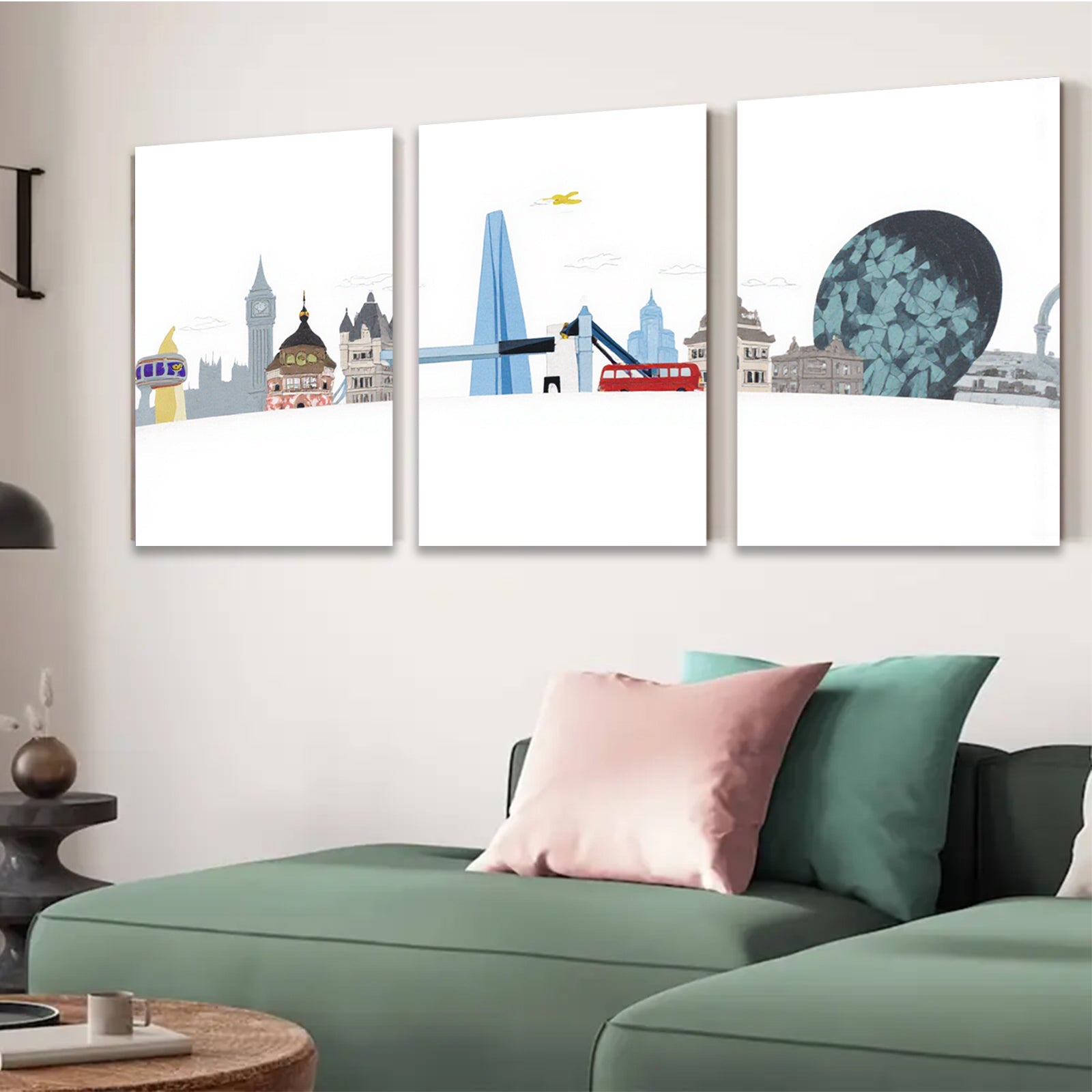 2D flat 1pc London Skyline Modern Cityscape Wall Art Prints for Living Room Bedroom Office Decor Gallery Wrapped Canvas Prints Home Decorations