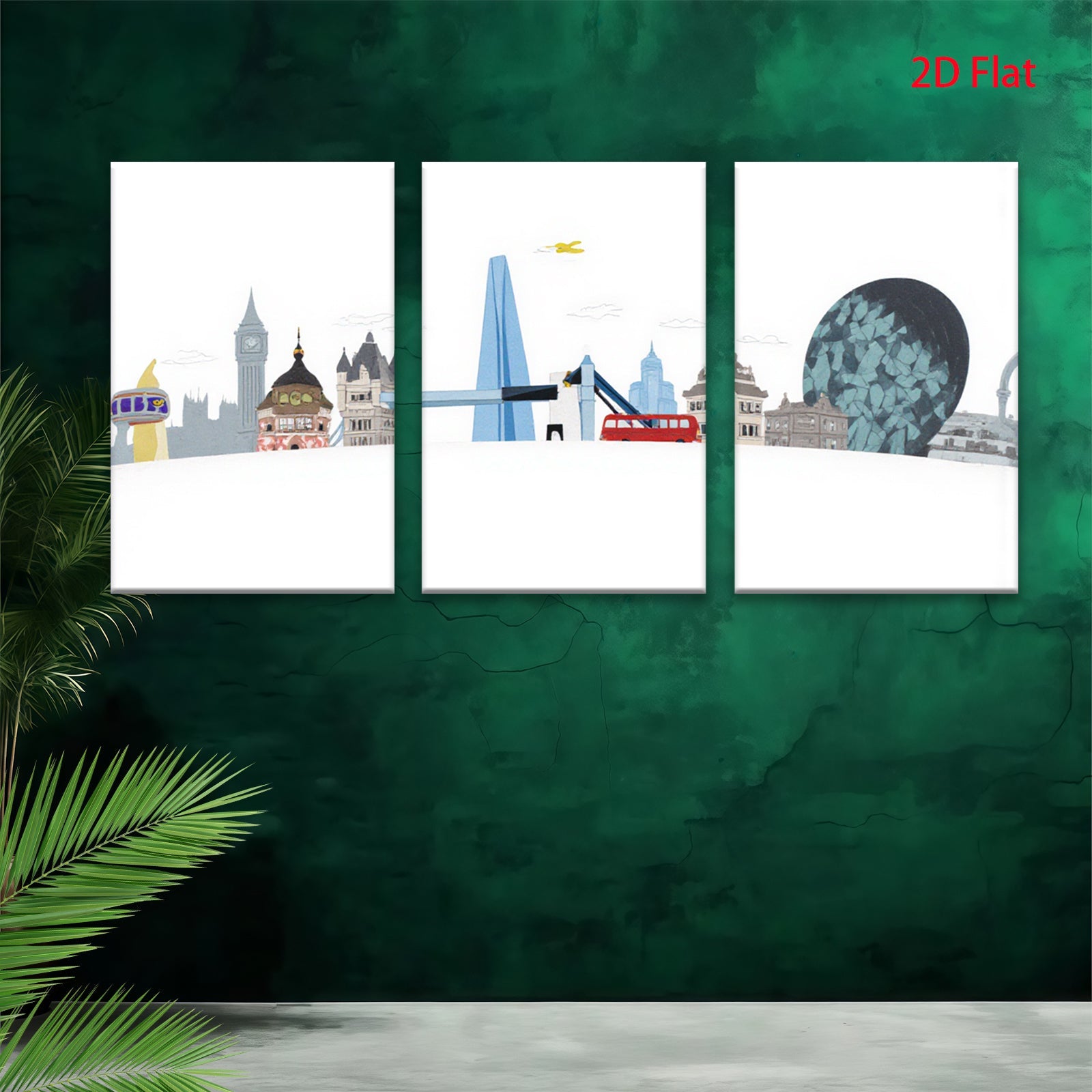 2D flat 1pc London Skyline Modern Cityscape Wall Art Prints for Living Room Bedroom Office Decor Gallery Wrapped Canvas Prints Home Decorations