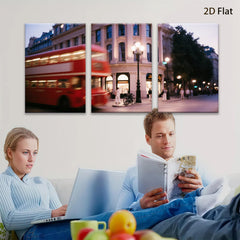 2D flat 1pc London street vibrant city nightlife wall decor for living room bedroom office modern farmhouse style gallery wrapped canvas prints