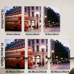 2D flat 1pc London street vibrant city nightlife wall decor for living room bedroom office modern farmhouse style gallery wrapped canvas prints
