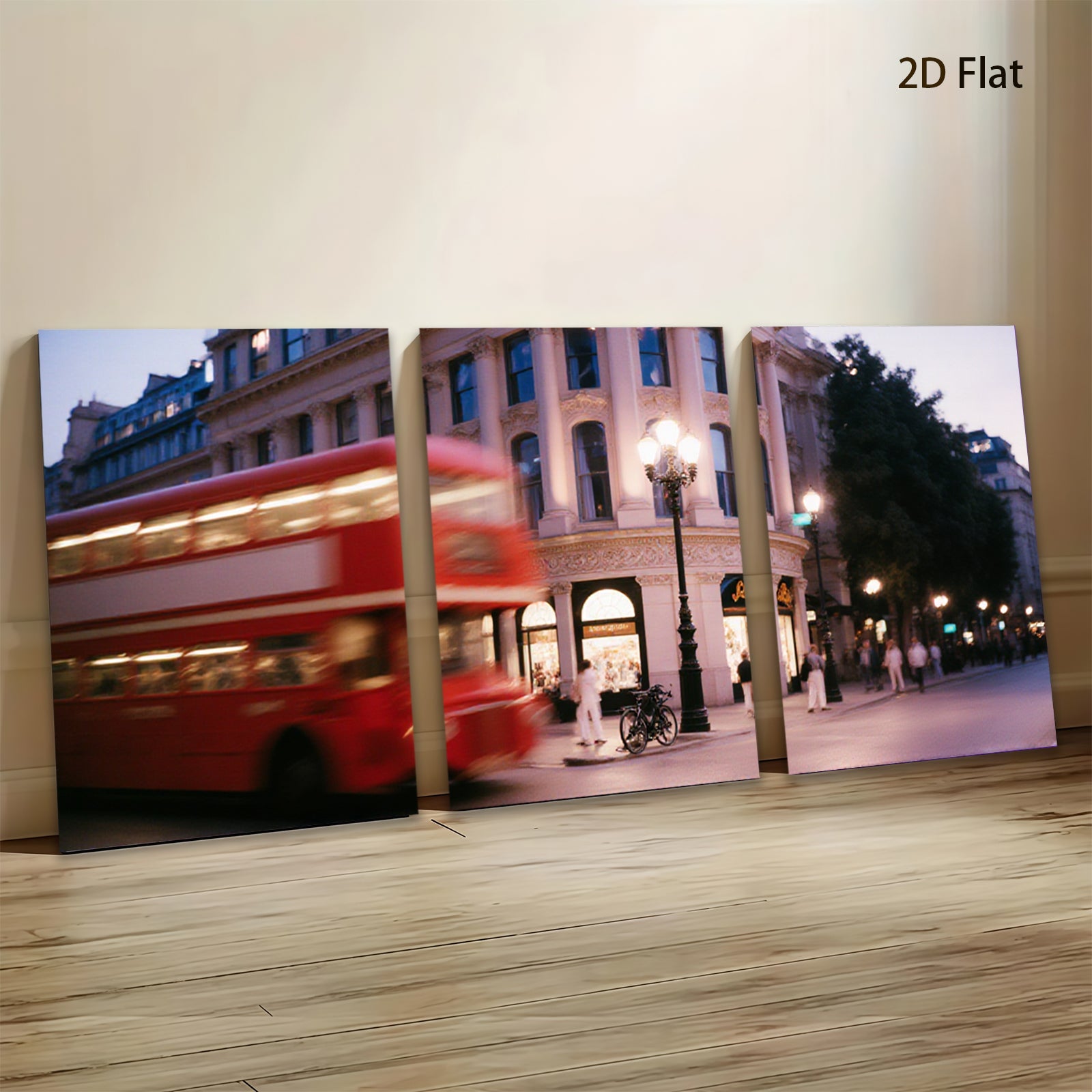 2D flat 1pc London street vibrant city nightlife wall decor for living room bedroom office modern farmhouse style gallery wrapped canvas prints