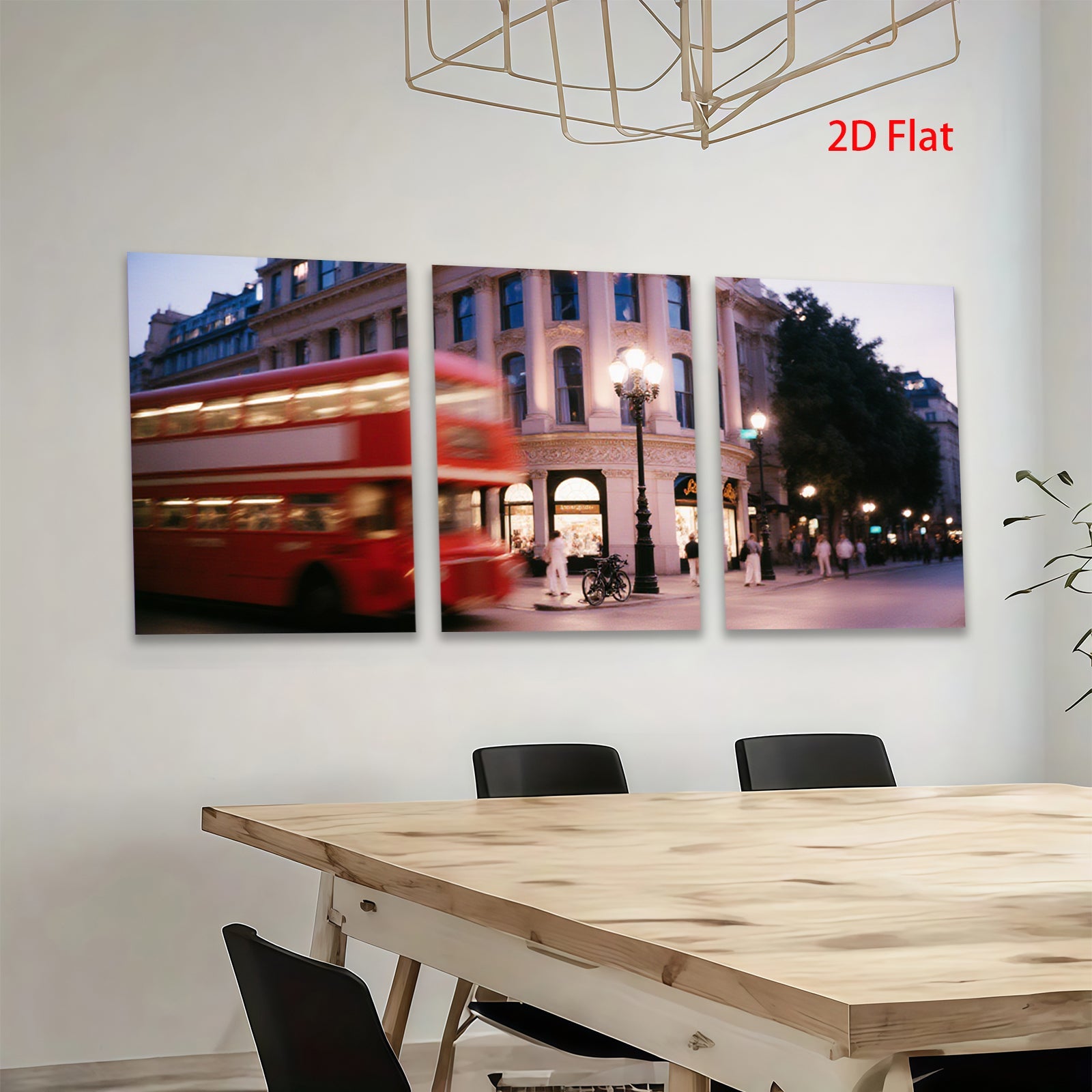2D flat 1pc London street vibrant city nightlife wall decor for living room bedroom office modern farmhouse style gallery wrapped canvas prints