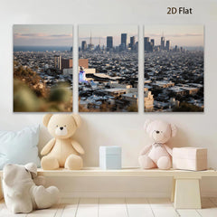 2D flat 1pc Los Angeles Skyline City View Modern Wall Art Living Room Bedroom Decor Farmhouse Style Canvas Prints Large Size Trending Now