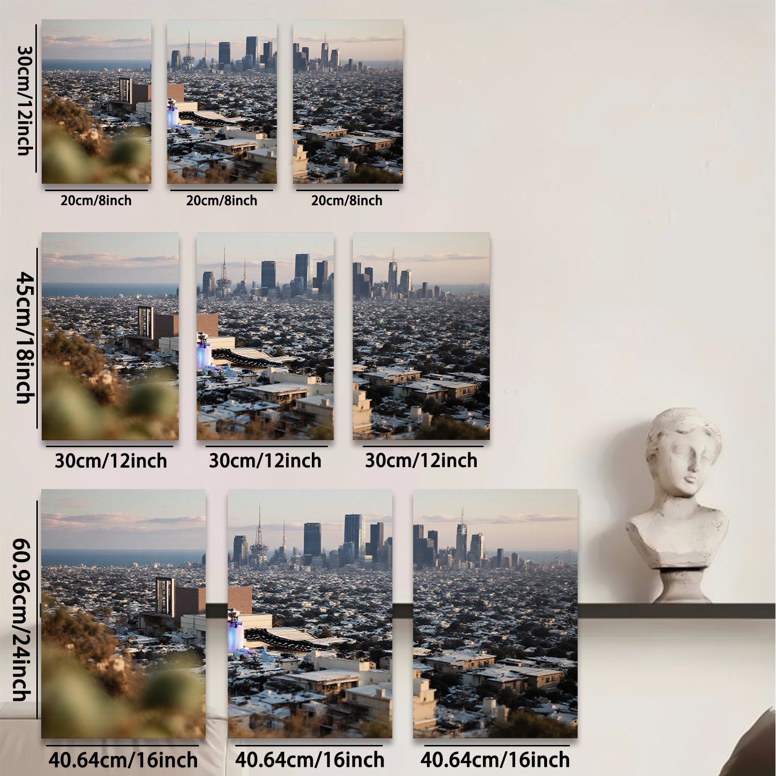 2D flat 1pc Los Angeles Skyline City View Modern Wall Art Living Room Bedroom Decor Farmhouse Style Canvas Prints Large Size Trending Now