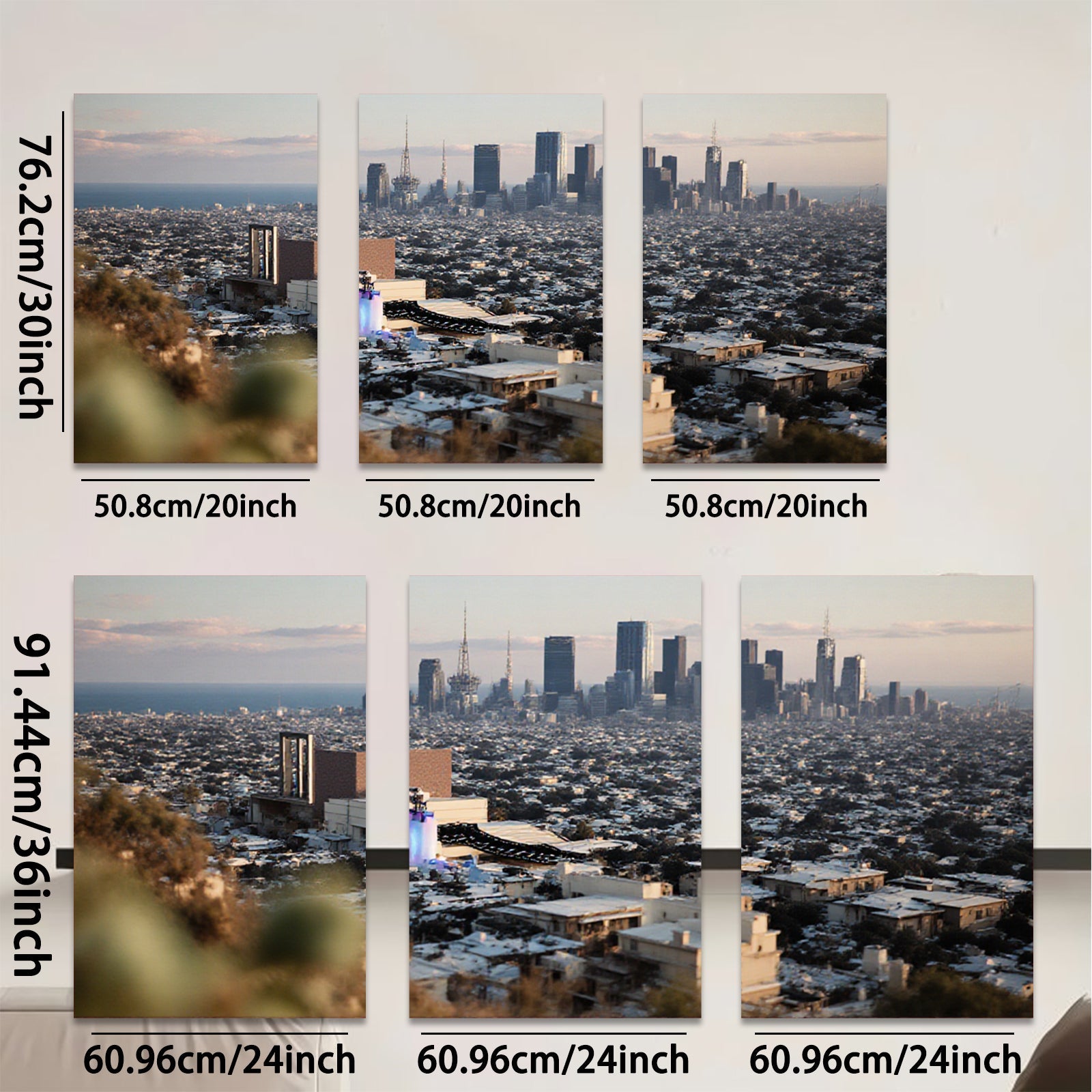 2D flat 1pc Los Angeles Skyline City View Modern Wall Art Living Room Bedroom Decor Farmhouse Style Canvas Prints Large Size Trending Now