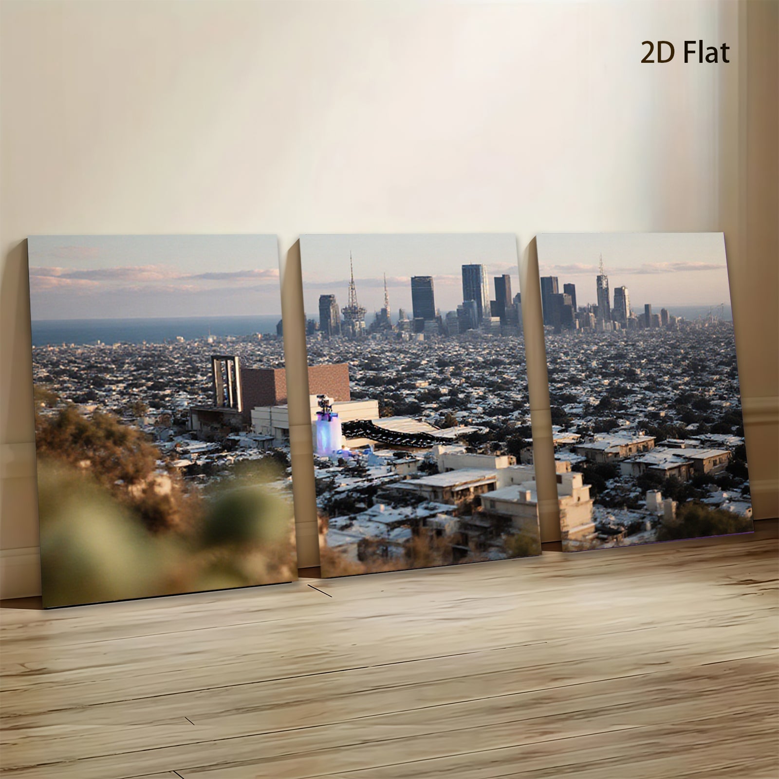 2D flat 1pc Los Angeles Skyline City View Modern Wall Art Living Room Bedroom Decor Farmhouse Style Canvas Prints Large Size Trending Now