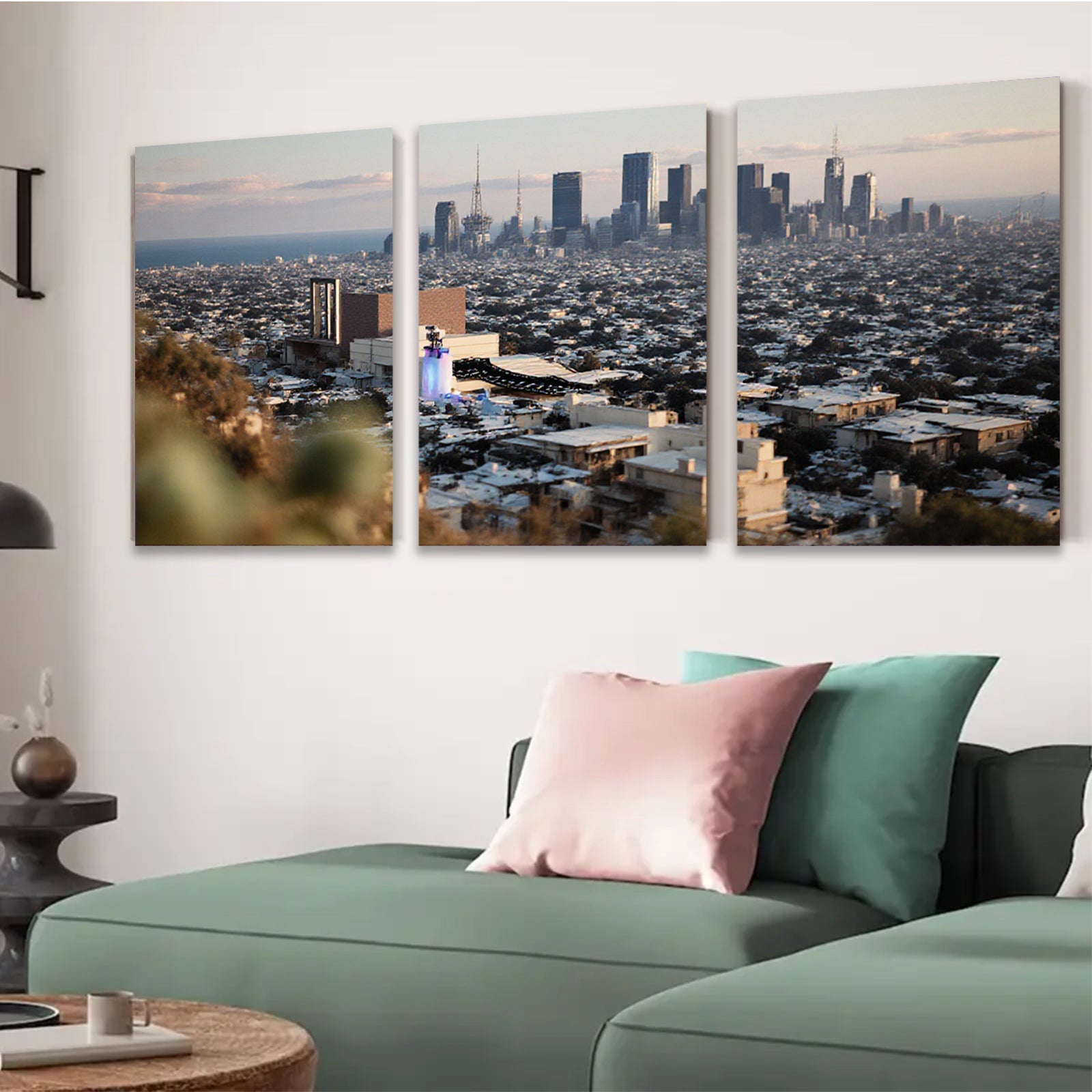 2D flat 1pc Los Angeles Skyline City View Modern Wall Art Living Room Bedroom Decor Farmhouse Style Canvas Prints Large Size Trending Now