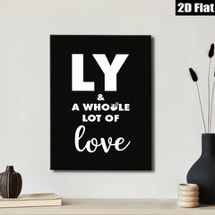 2D flat 1pc Love Typography Wall Art Modern Minimalist Decor for Bedroom Living Room Gallery Wrapped Canvas Prints Ready to Hang Farmhouse Aesthetic