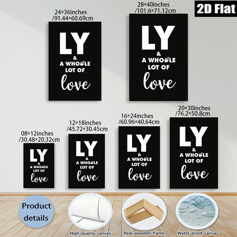 2D flat 1pc Love Typography Wall Art Modern Minimalist Decor for Bedroom Living Room Gallery Wrapped Canvas Prints Ready to Hang Farmhouse Aesthetic