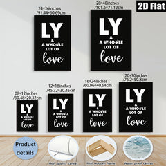 2D flat 1pc Love Typography Wall Art Modern Minimalist Decor for Bedroom Living Room Gallery Wrapped Canvas Prints Ready to Hang Farmhouse Aesthetic