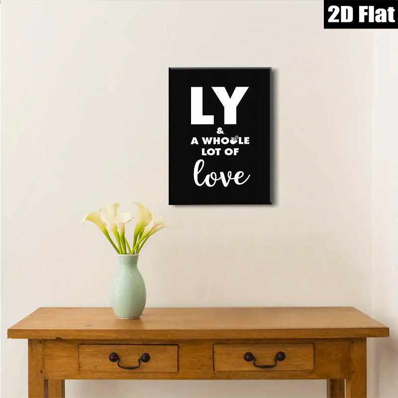 2D flat 1pc Love Typography Wall Art Modern Minimalist Decor for Bedroom Living Room Gallery Wrapped Canvas Prints Ready to Hang Farmhouse Aesthetic