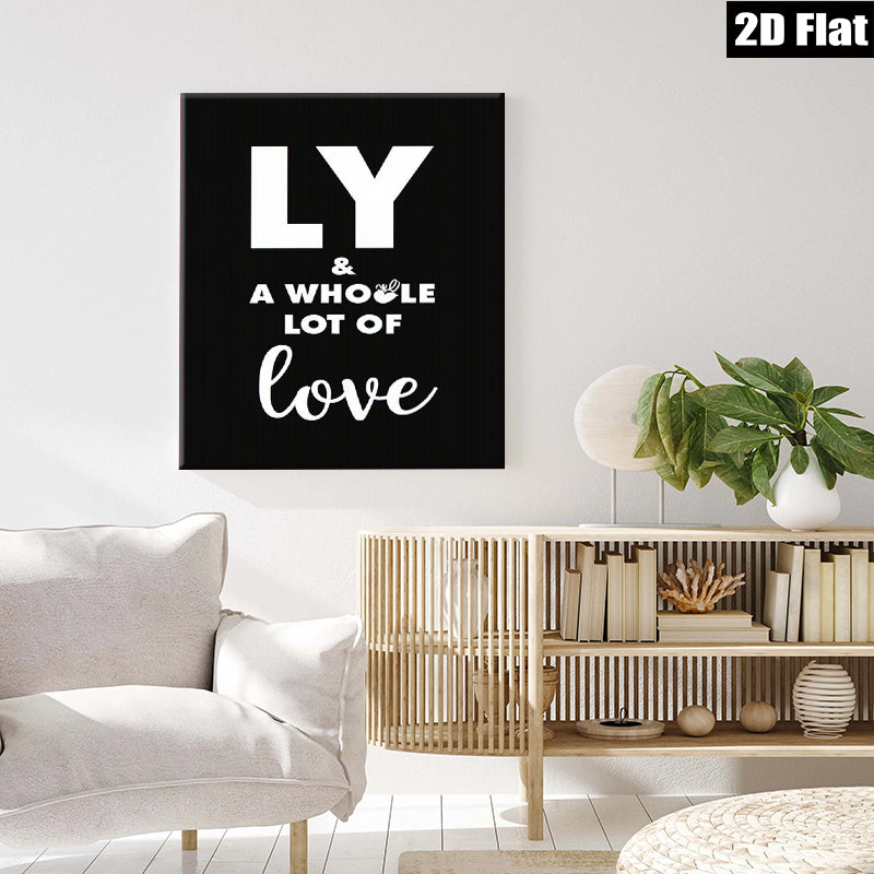 2D flat 1pc Love Typography Wall Art Modern Minimalist Decor for Bedroom Living Room Gallery Wrapped Canvas Prints Ready to Hang Farmhouse Aesthetic