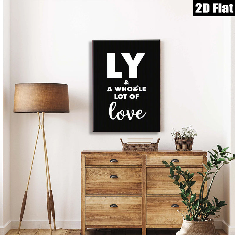 2D flat 1pc Love Typography Wall Art Modern Minimalist Decor for Bedroom Living Room Gallery Wrapped Canvas Prints Ready to Hang Farmhouse Aesthetic