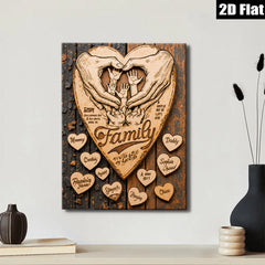 2D flat 1pc Loving Family Handprint Wooden Wall Art Personalized Home Decor Gift For Parents Nursery Bedroom Living Room Farmhouse Style Rustic Chic
