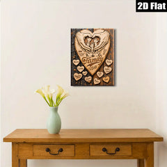 2D flat 1pc Loving Family Handprint Wooden Wall Art Personalized Home Decor Gift For Parents Nursery Bedroom Living Room Farmhouse Style Rustic Chic