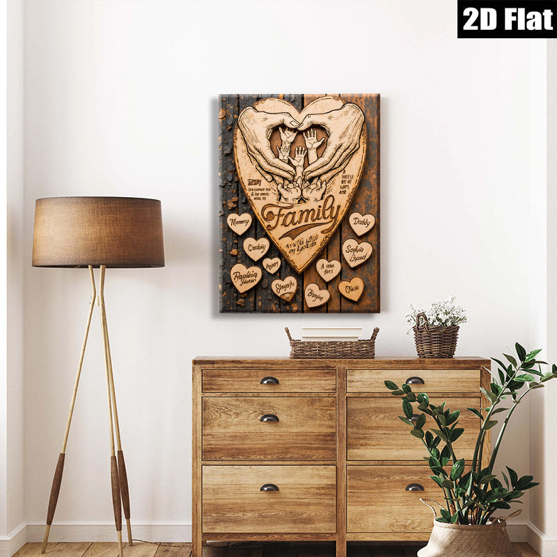 2D flat 1pc Loving Family Handprint Wooden Wall Art Personalized Home Decor Gift For Parents Nursery Bedroom Living Room Farmhouse Style Rustic Chic
