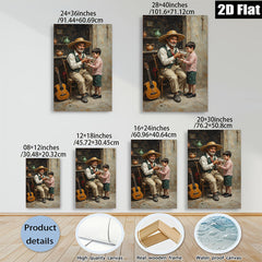 2D flat 1pc Loving Grandfather Shares Warm Meal Rustic Farmhouse Wall Art for Living Room Bedroom Decor Gallery Wrapped Canvas Prints Modern Home Decorations