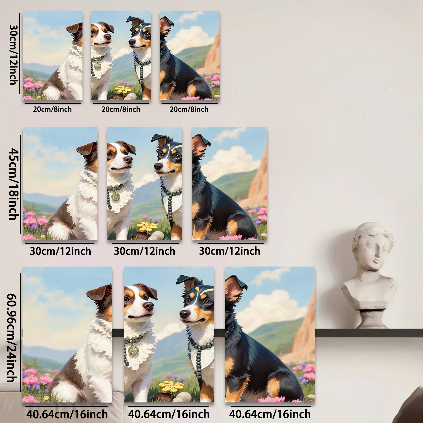 2D flat 1pc Loyal Companion Pair Pastoral Farm Animals Wall Art Canvas Prints for Living Room Bedroom Home Decor Modern Farmhouse Style