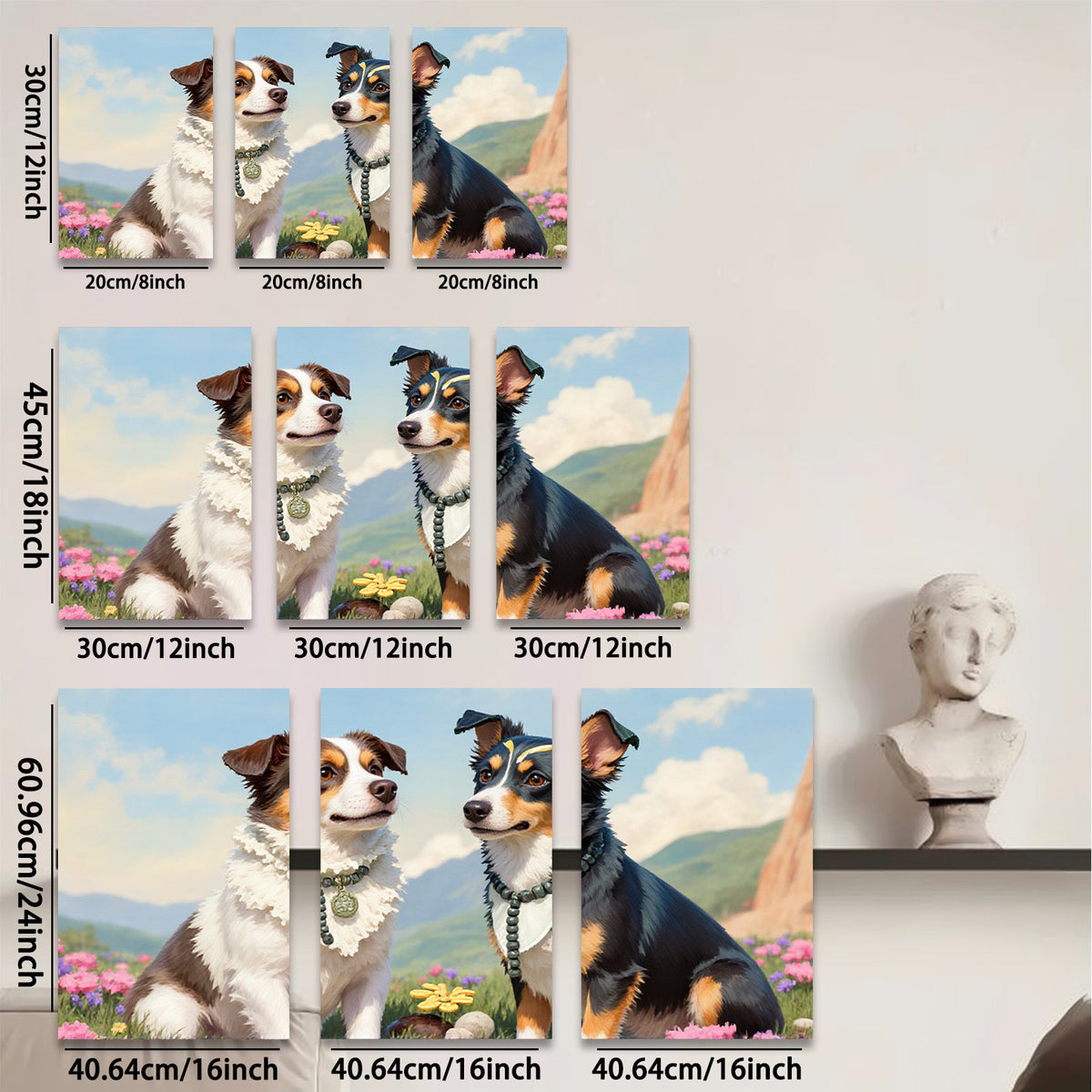 2D flat 1pc Loyal Companion Pair Pastoral Farm Animals Wall Art Canvas Prints for Living Room Bedroom Home Decor Modern Farmhouse Style