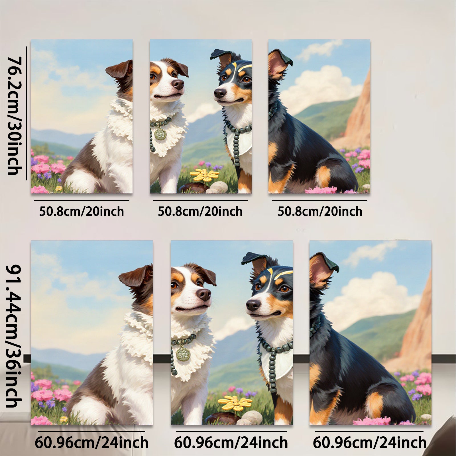 2D flat 1pc Loyal Companion Pair Pastoral Farm Animals Wall Art Canvas Prints for Living Room Bedroom Home Decor Modern Farmhouse Style