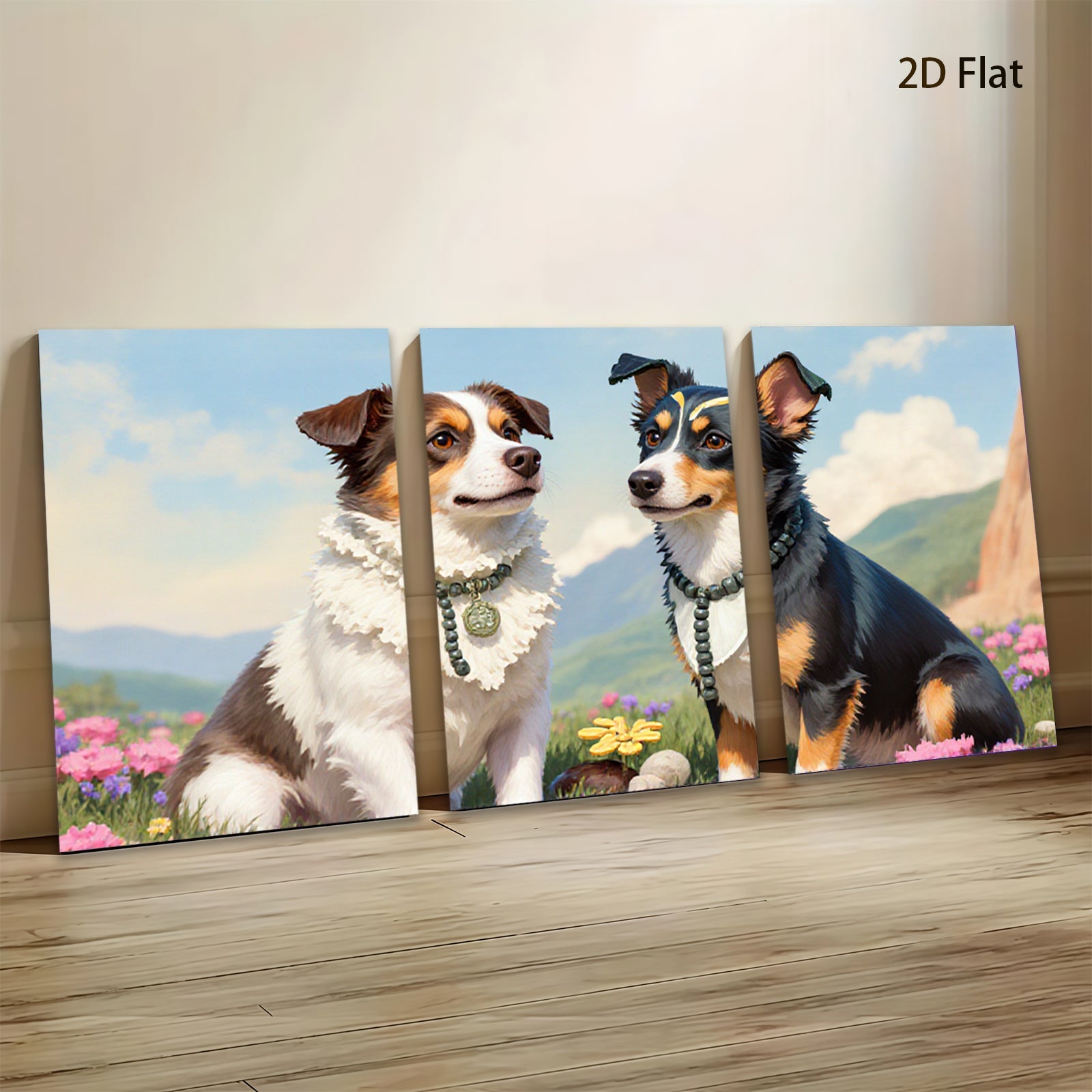 2D flat 1pc Loyal Companion Pair Pastoral Farm Animals Wall Art Canvas Prints for Living Room Bedroom Home Decor Modern Farmhouse Style