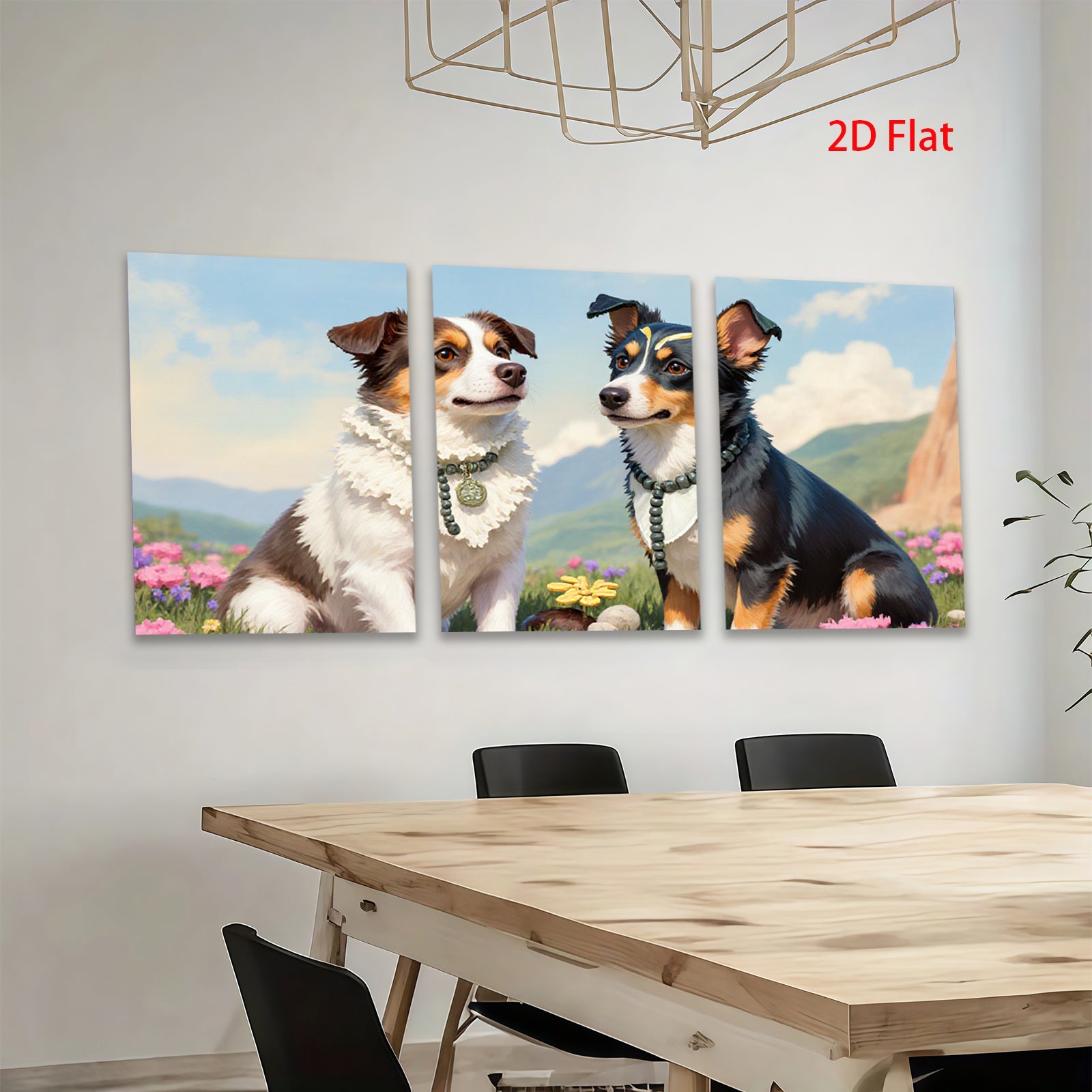 2D flat 1pc Loyal Companion Pair Pastoral Farm Animals Wall Art Canvas Prints for Living Room Bedroom Home Decor Modern Farmhouse Style