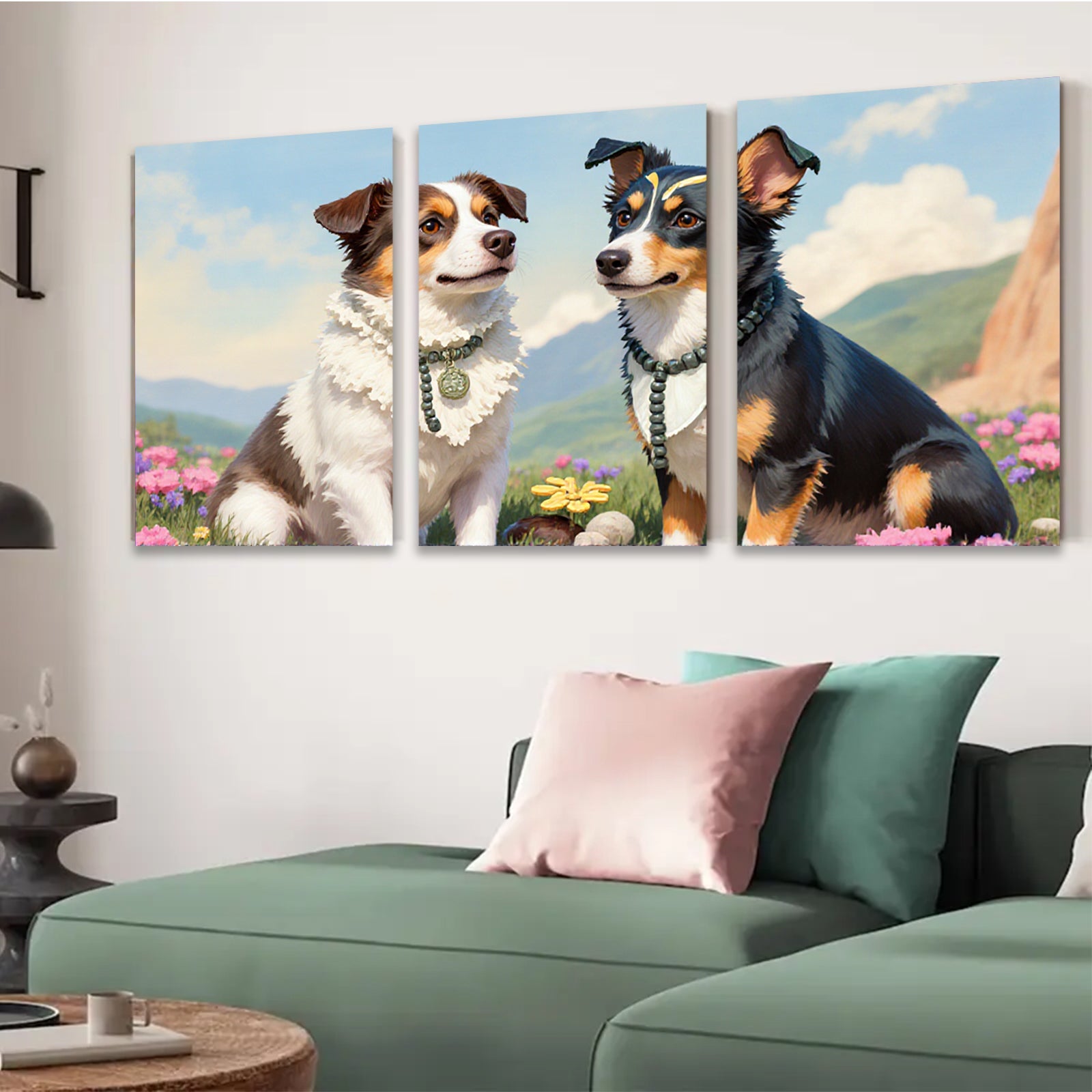 2D flat 1pc Loyal Companion Pair Pastoral Farm Animals Wall Art Canvas Prints for Living Room Bedroom Home Decor Modern Farmhouse Style