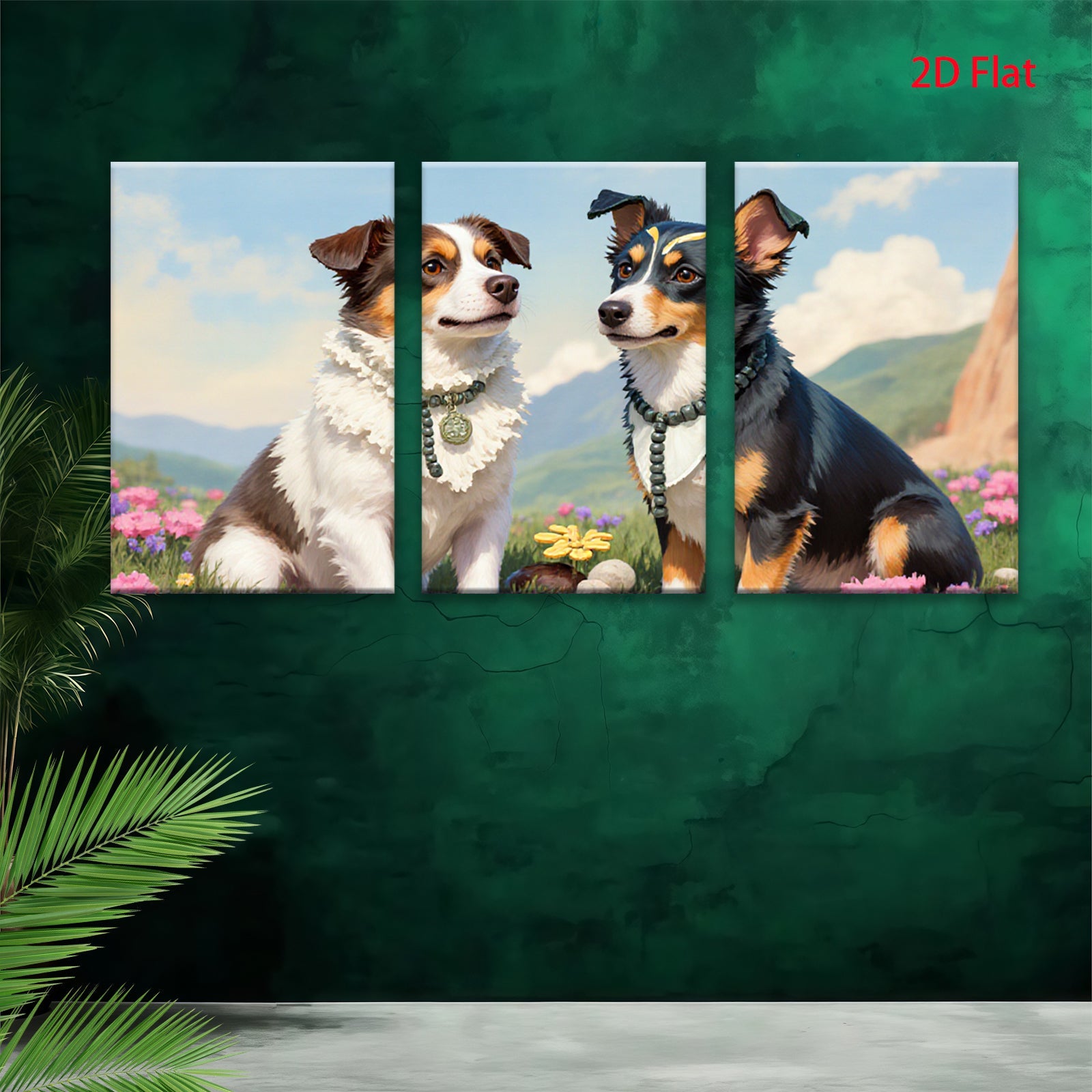2D flat 1pc Loyal Companion Pair Pastoral Farm Animals Wall Art Canvas Prints for Living Room Bedroom Home Decor Modern Farmhouse Style