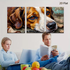 2D flat 1pc Loyal Companion Portrait Rustic Farmhouse Wall Art Living Room Bedroom Decor Gallery Wrapped Canvas Prints Modern Animal Paintings