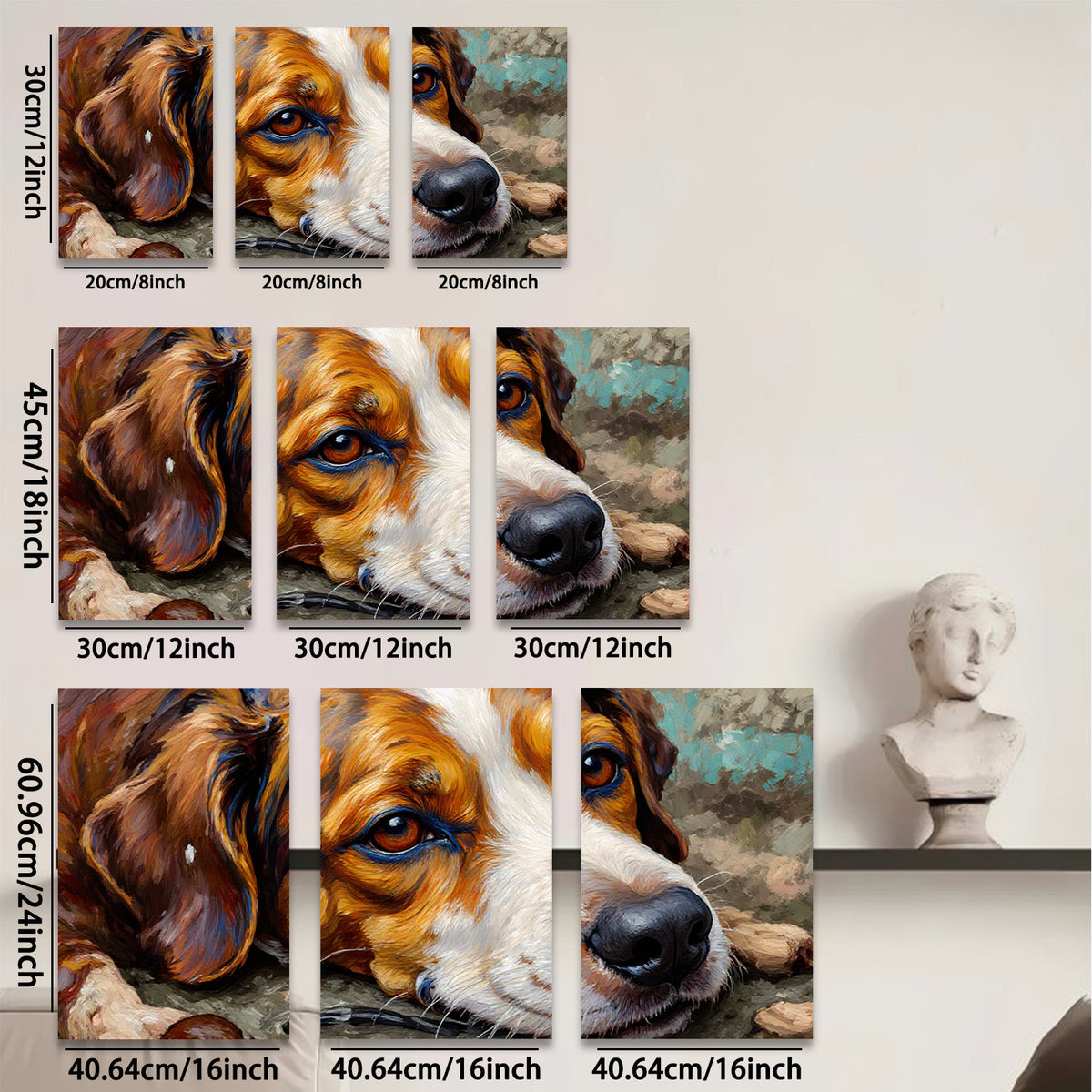 2D flat 1pc Loyal Companion Portrait Rustic Farmhouse Wall Art Living Room Bedroom Decor Gallery Wrapped Canvas Prints Modern Animal Paintings