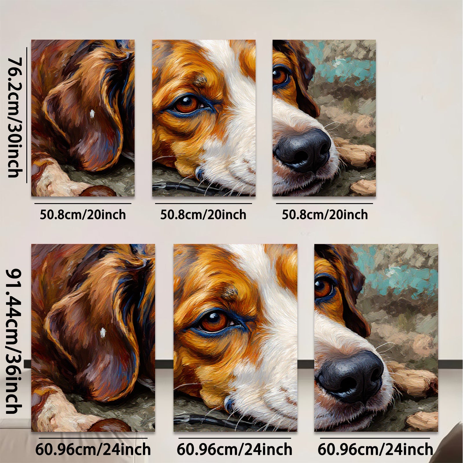 2D flat 1pc Loyal Companion Portrait Rustic Farmhouse Wall Art Living Room Bedroom Decor Gallery Wrapped Canvas Prints Modern Animal Paintings
