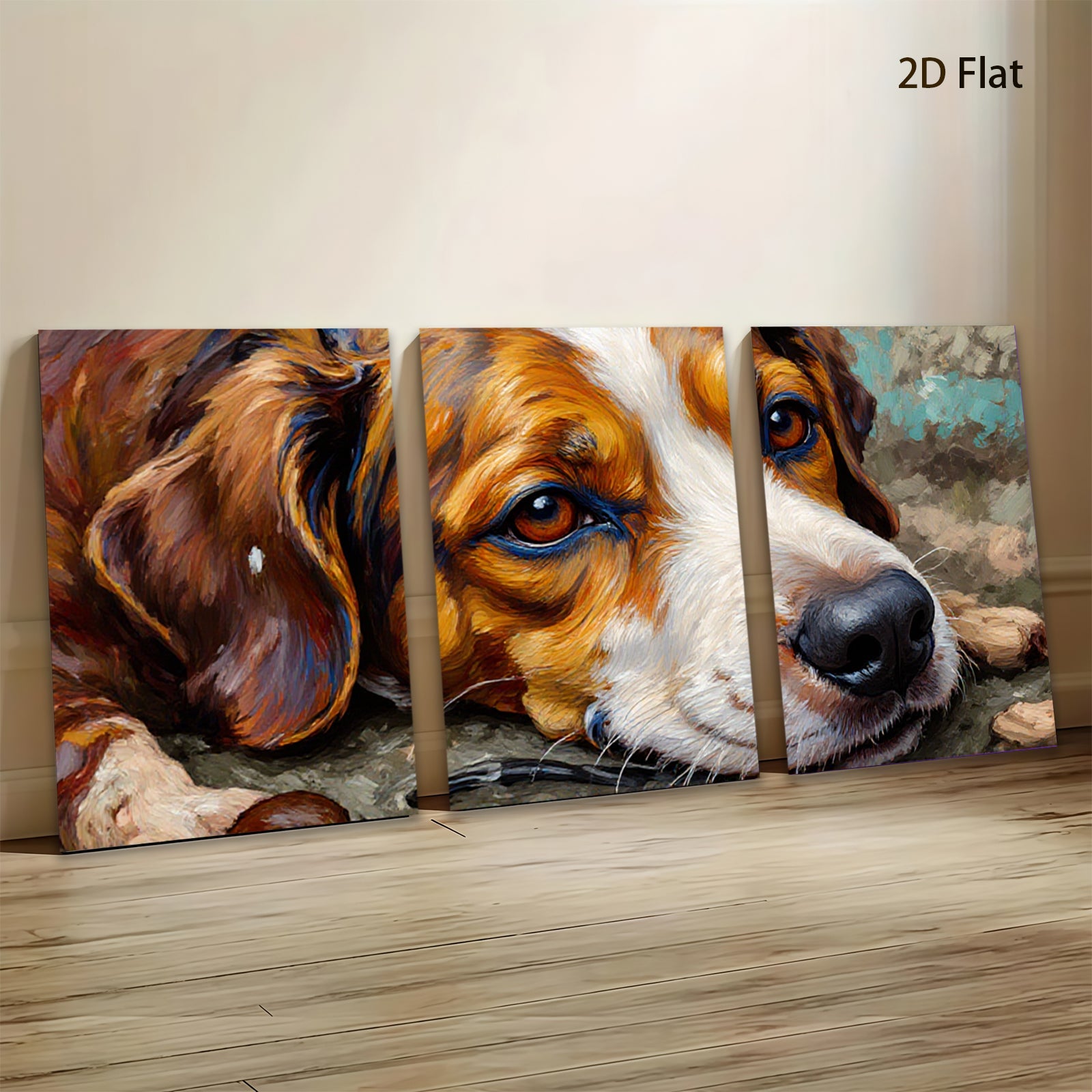 2D flat 1pc Loyal Companion Portrait Rustic Farmhouse Wall Art Living Room Bedroom Decor Gallery Wrapped Canvas Prints Modern Animal Paintings
