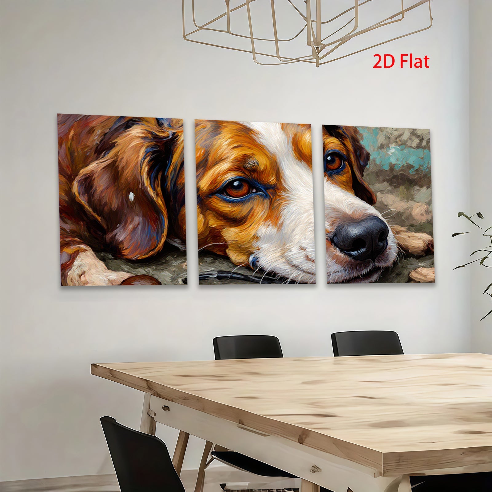 2D flat 1pc Loyal Companion Portrait Rustic Farmhouse Wall Art Living Room Bedroom Decor Gallery Wrapped Canvas Prints Modern Animal Paintings