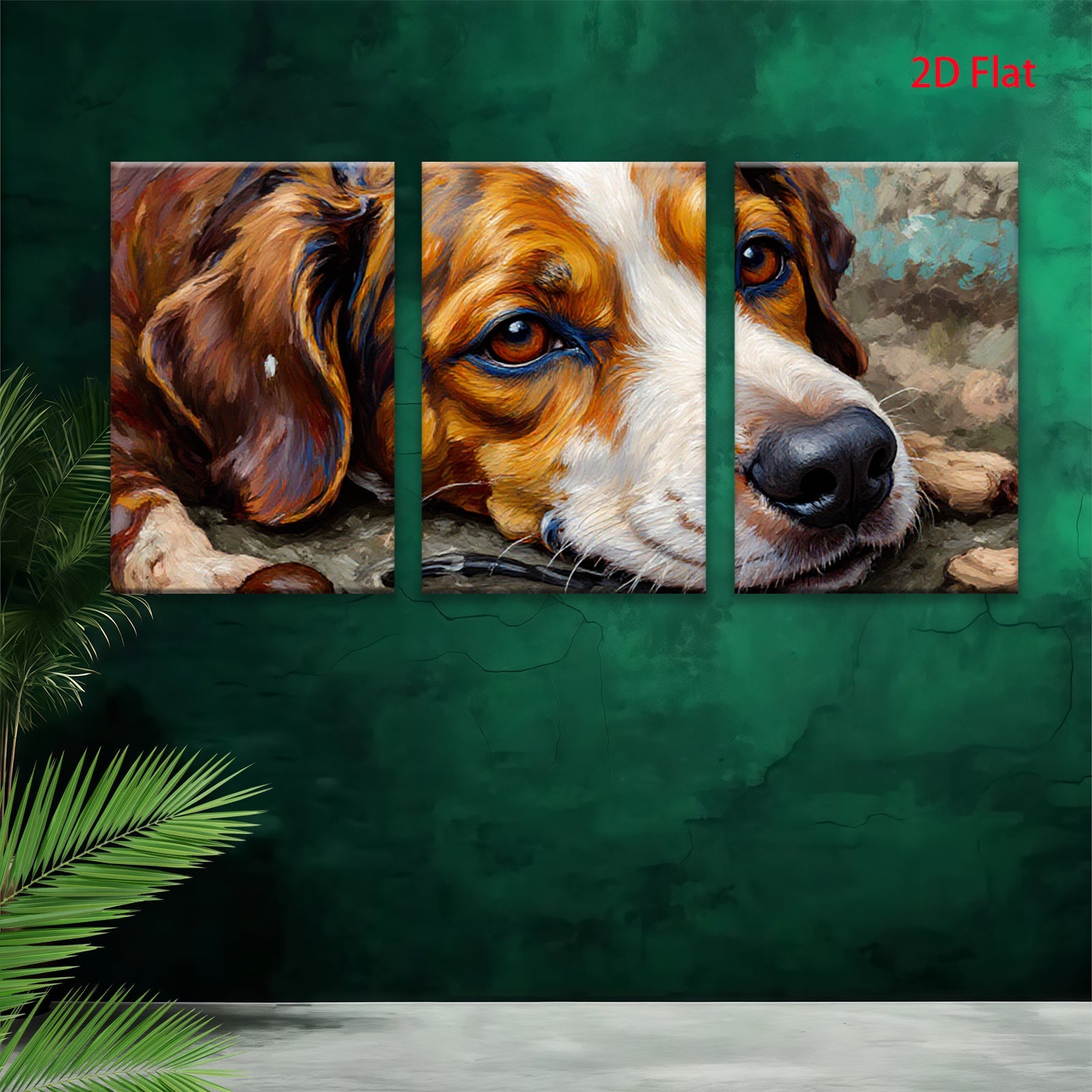 2D flat 1pc Loyal Companion Portrait Rustic Farmhouse Wall Art Living Room Bedroom Decor Gallery Wrapped Canvas Prints Modern Animal Paintings