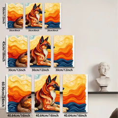 2D flat 1pc Loyal German Shepherd Dog Portrait Wall Art Living Room Bedroom Decor Farmhouse Style Canvas Prints Modern Artwork Home Decorations