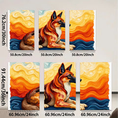 2D flat 1pc Loyal German Shepherd Dog Portrait Wall Art Living Room Bedroom Decor Farmhouse Style Canvas Prints Modern Artwork Home Decorations