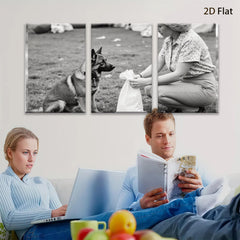 2D flat 1pc Loyal companion patiently waits near owner during outdoor playtime farmhouse wall art living room bedroom decor modern minimalist canvas prints