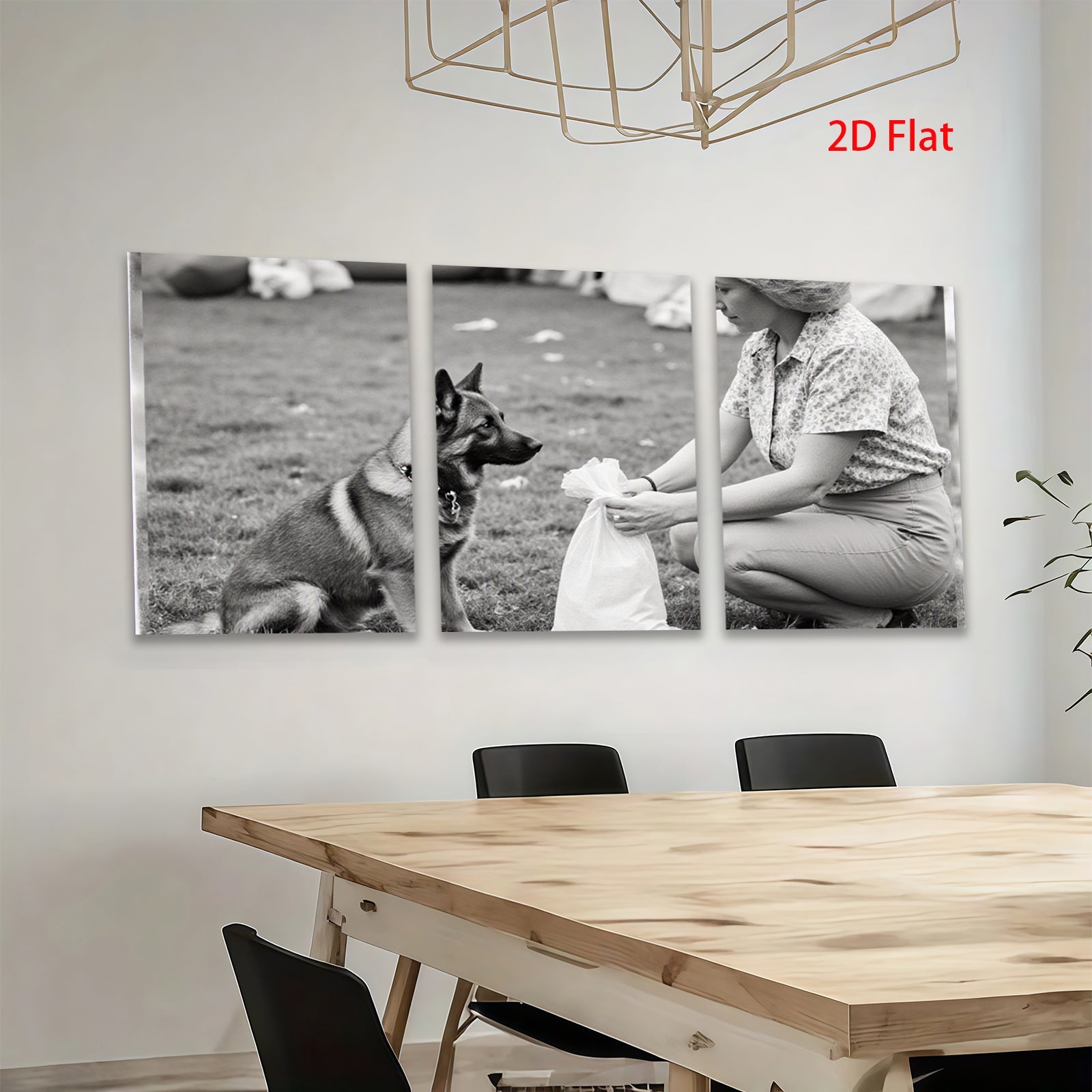 2D flat 1pc Loyal companion patiently waits near owner during outdoor playtime farmhouse wall art living room bedroom decor modern minimalist canvas prints