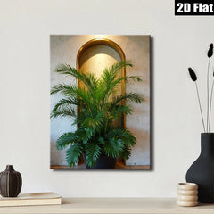2D flat 1pc Lush Tropical Palm Fronds Indoor Botanical Wall Art Living Room Bedroom Decor Gallery Wrapped Canvas Prints Modern Farmhouse Style Coastal Beach Home Decor