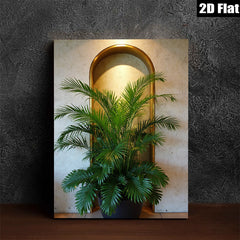 2D flat 1pc Lush Tropical Palm Fronds Indoor Botanical Wall Art Living Room Bedroom Decor Gallery Wrapped Canvas Prints Modern Farmhouse Style Coastal Beach Home Decor