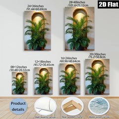 2D flat 1pc Lush Tropical Palm Fronds Indoor Botanical Wall Art Living Room Bedroom Decor Gallery Wrapped Canvas Prints Modern Farmhouse Style Coastal Beach Home Decor