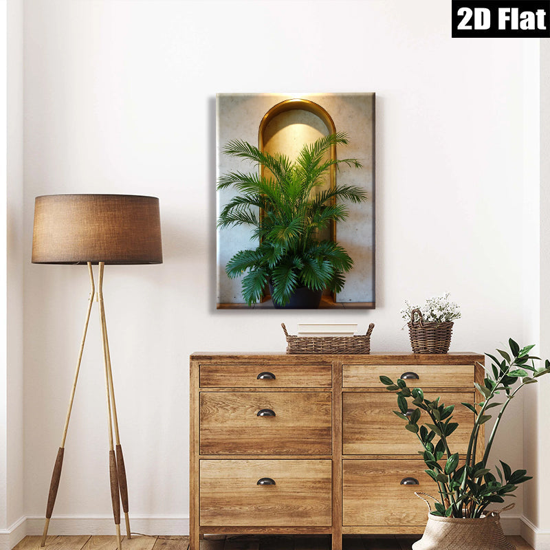 2D flat 1pc Lush Tropical Palm Fronds Indoor Botanical Wall Art Living Room Bedroom Decor Gallery Wrapped Canvas Prints Modern Farmhouse Style Coastal Beach Home Decor