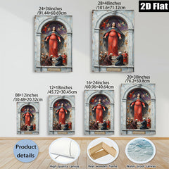 2D flat 1pc Madonna Enthroned with Adoring Figures Religious Wall Art Decor Living Room Bedroom Gallery Wrapped Canvas Print Modern Farmhouse Style