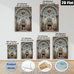 2D flat 1pc Madonna Enthroned with Angels Baroque Style Wall Art for Living Room Bedroom Gallery Wrapped Canvas Print Home Decor Modern Farmhouse Rustic Chic