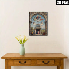 2D flat 1pc Madonna Enthroned with Angels Baroque Style Wall Art for Living Room Bedroom Gallery Wrapped Canvas Print Home Decor Modern Farmhouse Rustic Chic