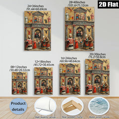 2D flat 1pc Madonna Enthroned with Saints Angels Cherubs Baroque Style Wall Art Decor Living Room Bedroom Gallery Wrapped Canvas Prints Modern Farmhouse Aesthetic