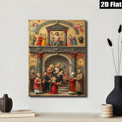 2D flat 1pc Madonna Enthroned with Saints Baroque Religious Art Gallery Wall Decor Living Room Bedroom Art Prints Canvas Paintings Framed