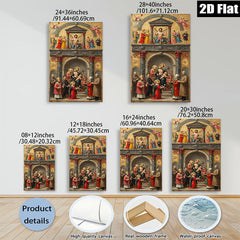 2D flat 1pc Madonna Enthroned with Saints Baroque Religious Art Gallery Wall Decor Living Room Bedroom Art Prints Canvas Paintings Framed